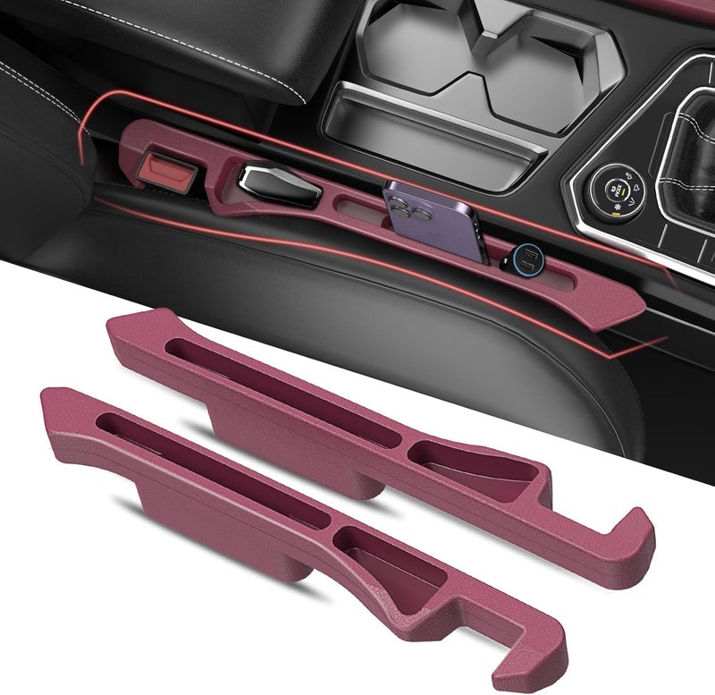 DDTPDE Car Seat Gap Filler 2Pack, Inserts Between Seats Console with Organizer Storage Upgraded Phone Holder Car Side Seat Gap Fillers Cars Front Seats Fill Plug Car Essentials for Vehicle SUV Truck (Red) | Organizer Storage, Cars Front Seats, Fill Plug, Car Essentials - Image 1